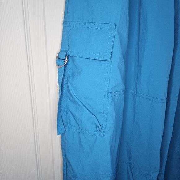 Urban Outfitters Jana Nylon Balloon High-Rise Cargo Pants Pull On Dance Blue M - Picture 4 of 8